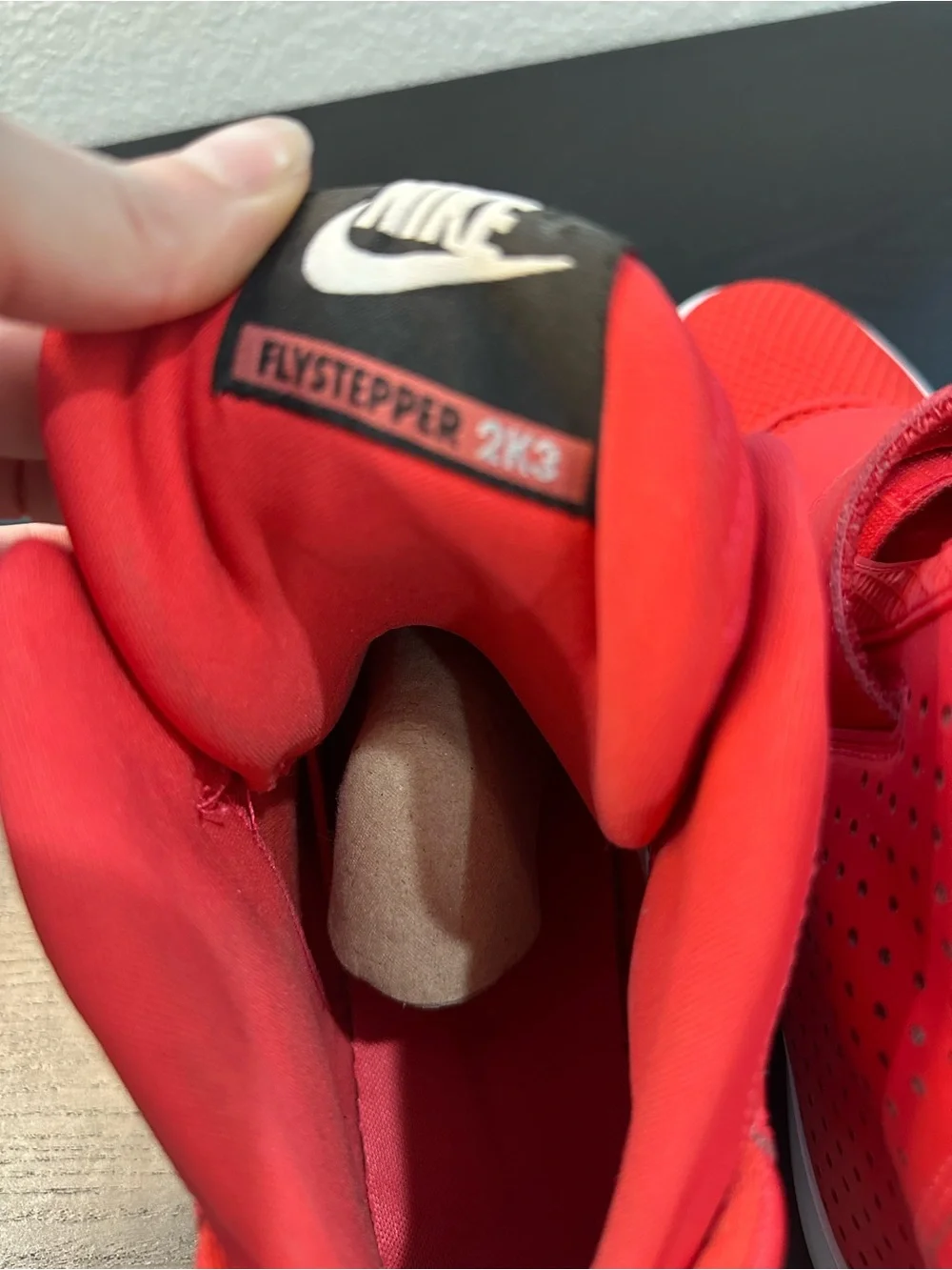 Nike Red High-Top Strap Sneakers - Picture 7 of 8